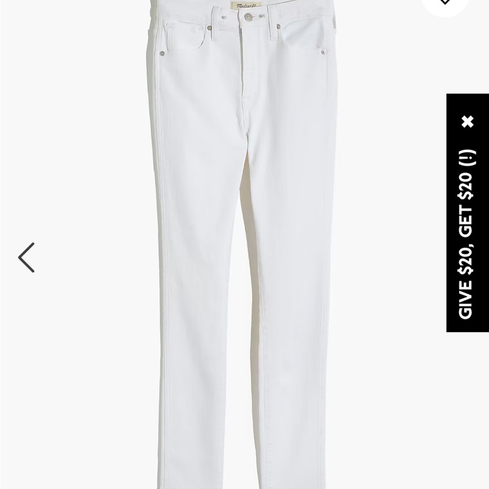 Madewell 10" High-Rise Skinny Jeans in Pure White - Picture 3 of 7